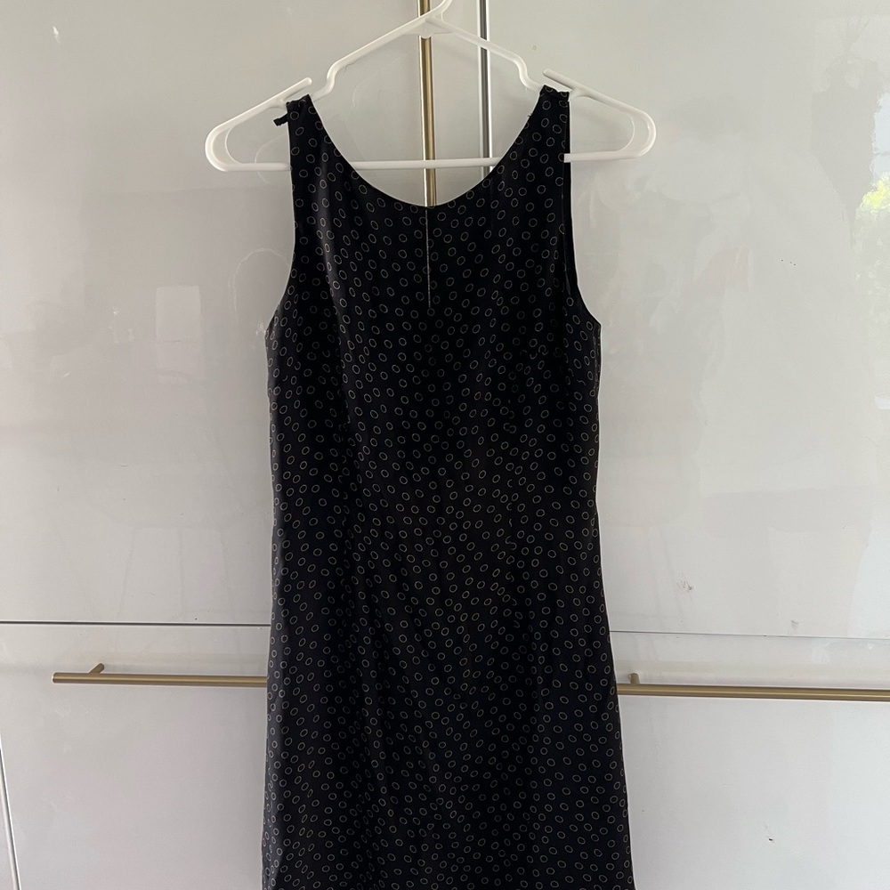 Ann Taylor Black Patterned Midi Dress